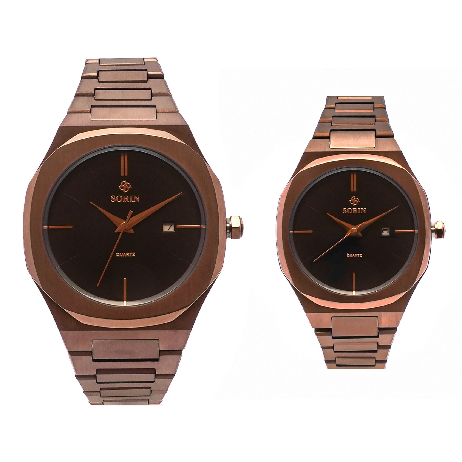 ست ساعت مچی عقربه ای زنانه و مردانه  سورین مدل GL1182B-SC10C