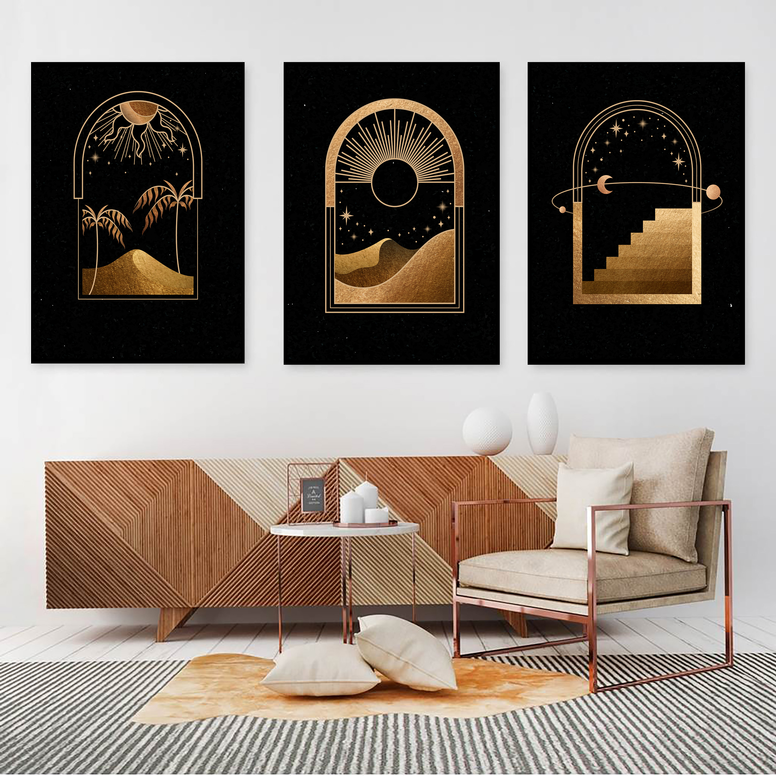 تابلو مدل دکوراتیو کد 0526 مجموعه 3 عددی