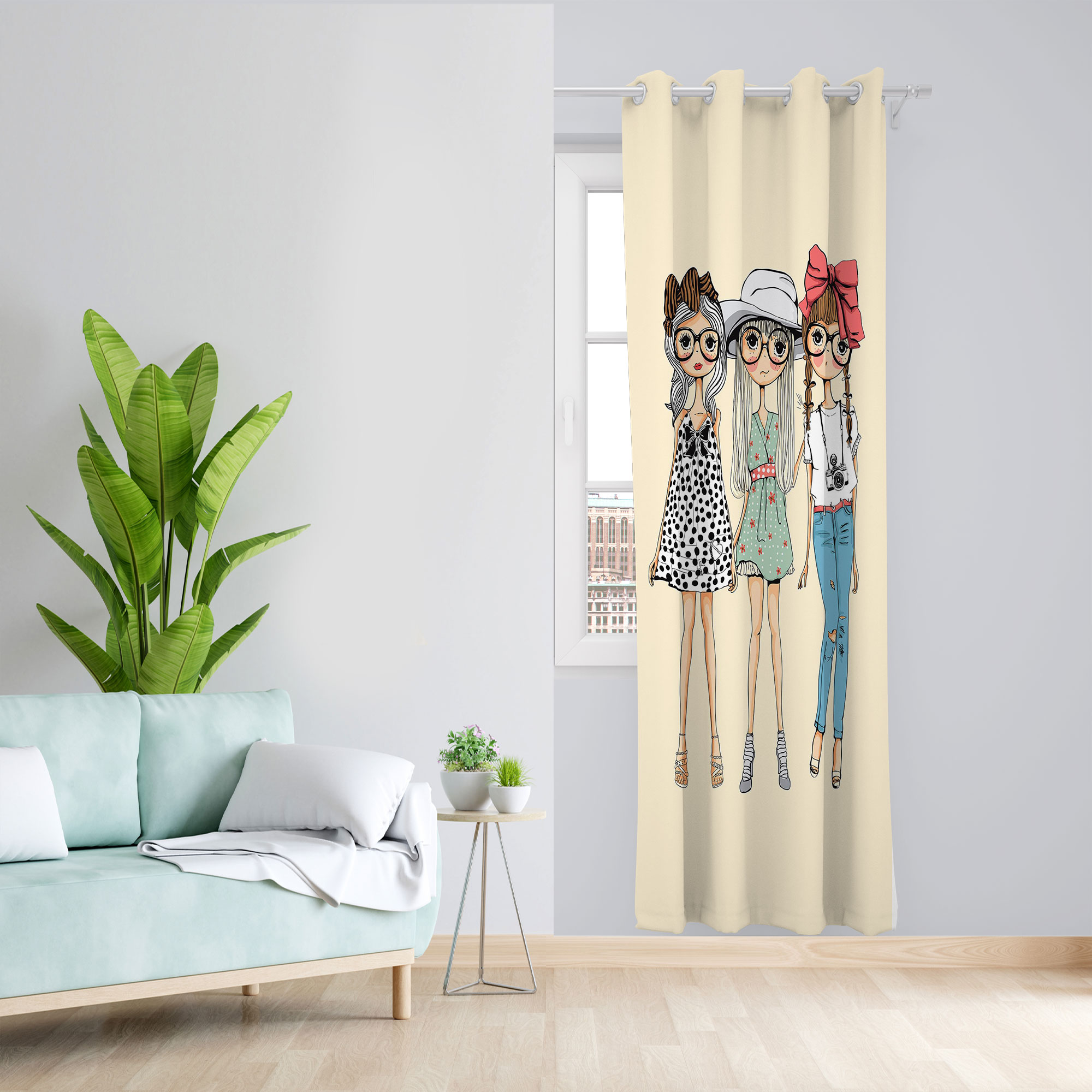 پرده مدل دختر  مخمل پانچی کد 1227 سایز 140x280 سانتی متر