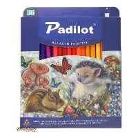 مداد رنگی 36 رنگ جعبه مقوایی طرح جوجه تیغی و خرگوش پادیلوت padilot
