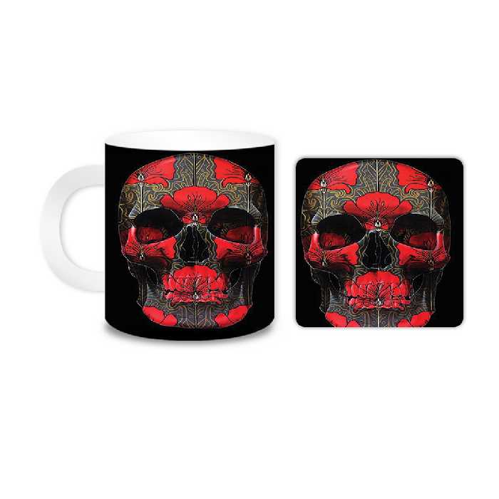 ماگ مدل اسکلت کد 828 به همراه زیر لیوانی