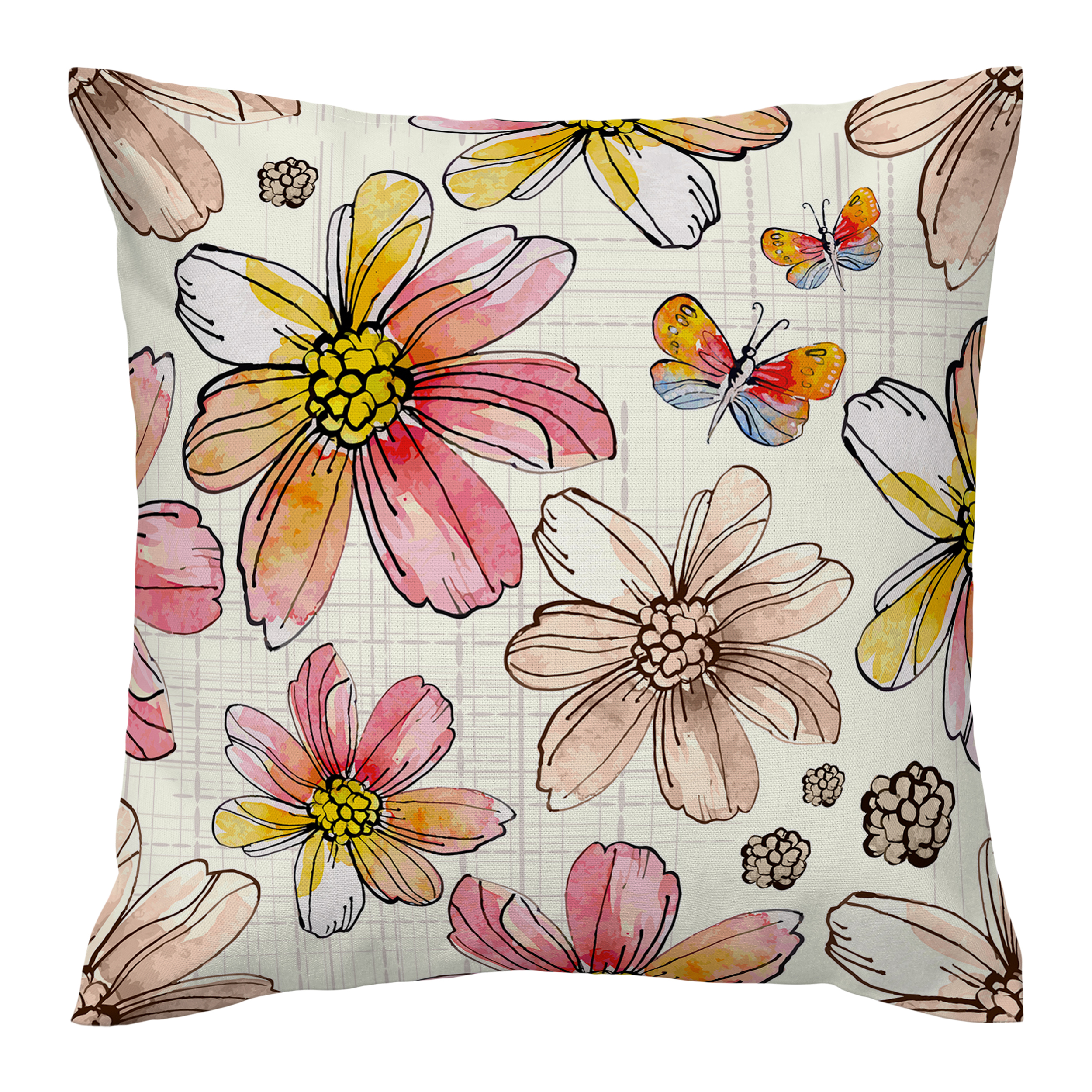 کاور کوسن مدل گل دورو طرح دار کد 1400166