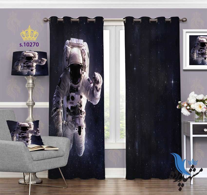 پرده پانچ طبیعت طرح فضانورد S10270