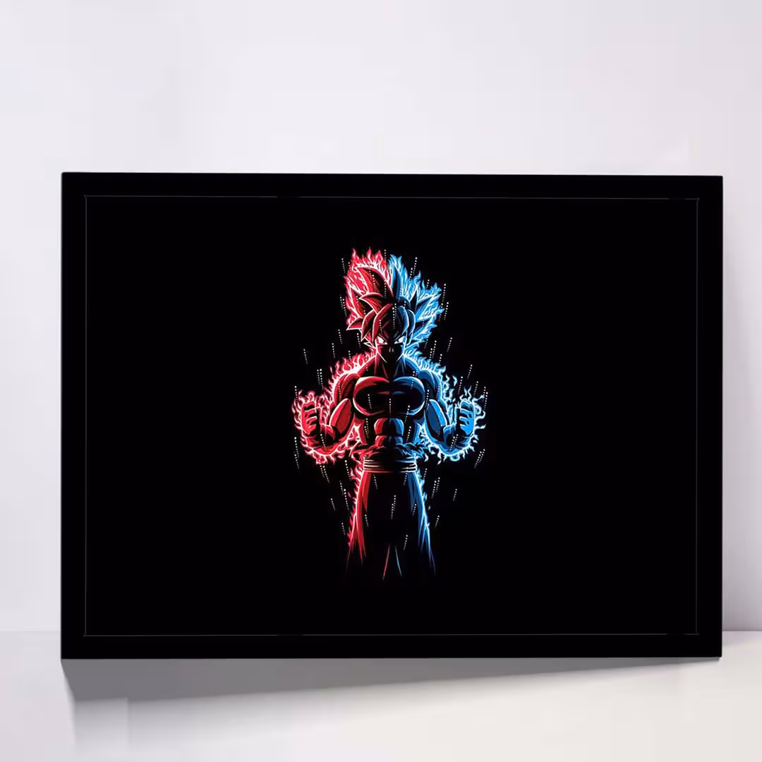 تابلو مدل god red blue goku dragon ball کد F-12038