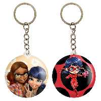 جاکلیدی خندالو مدل دختر کفشدوزکی و پسر گربه ای کد 35183519 مجموعه 2 عددی