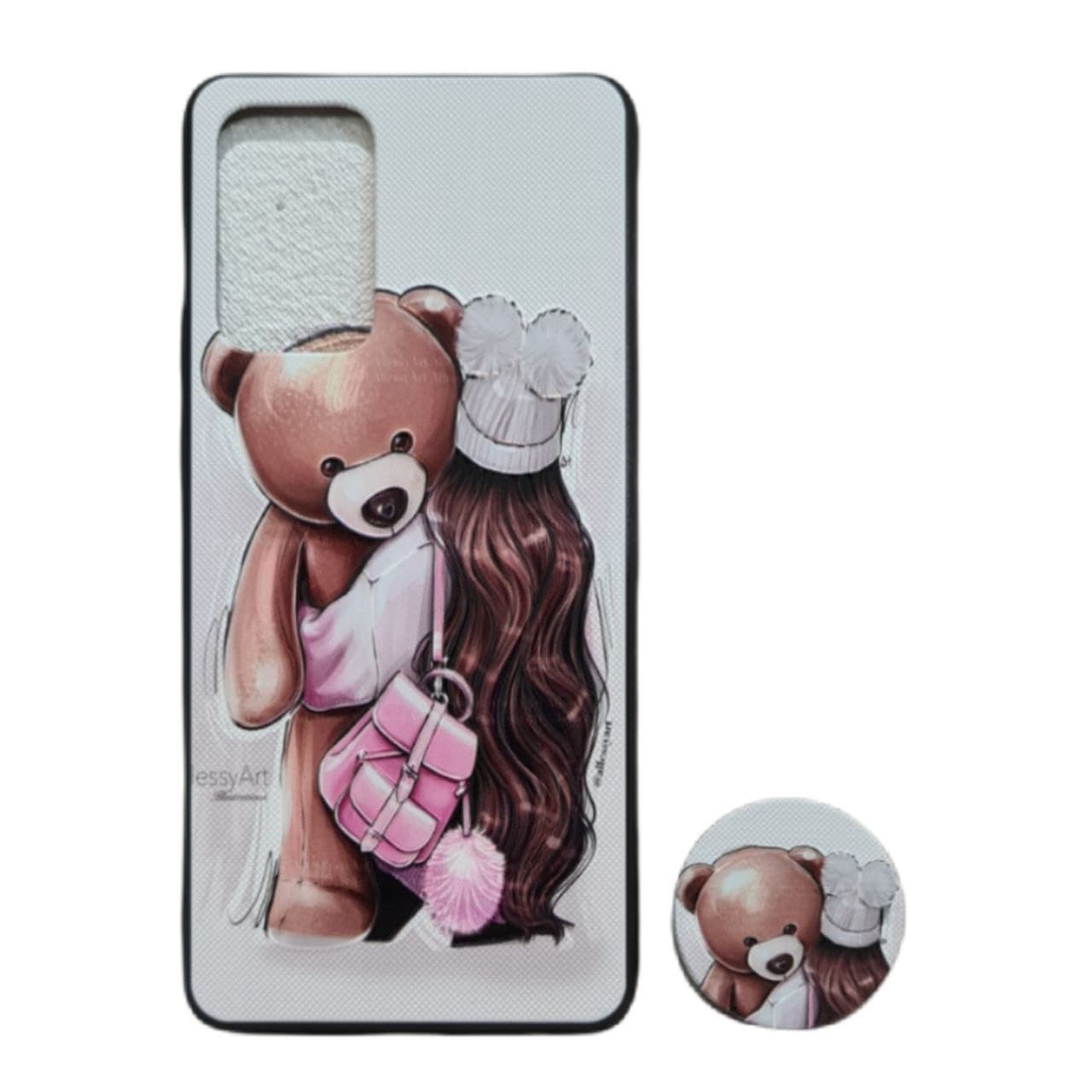 کاور طرح دخترانه کد 745 مناسب برای گوشی موبایل سامسونگ Galaxy A72 به همراه پاپ سوکت