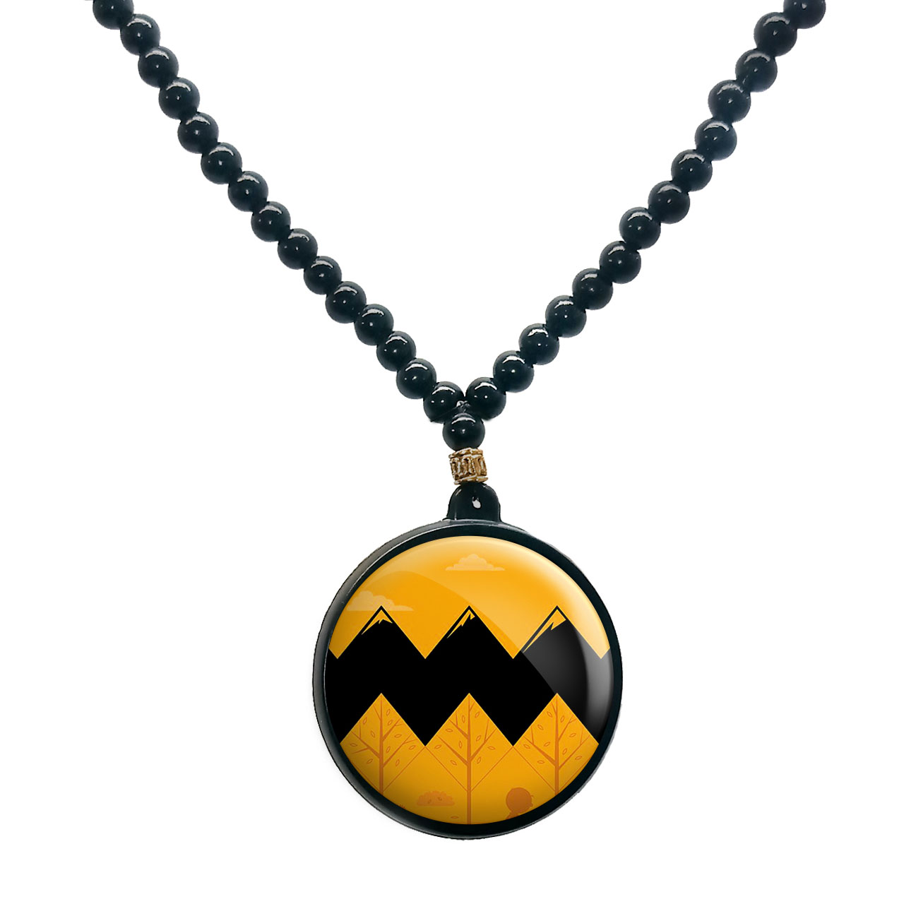 گردنبند پرمانه طرح اسنوپی کد pmd.14428 مدل دو طرفه