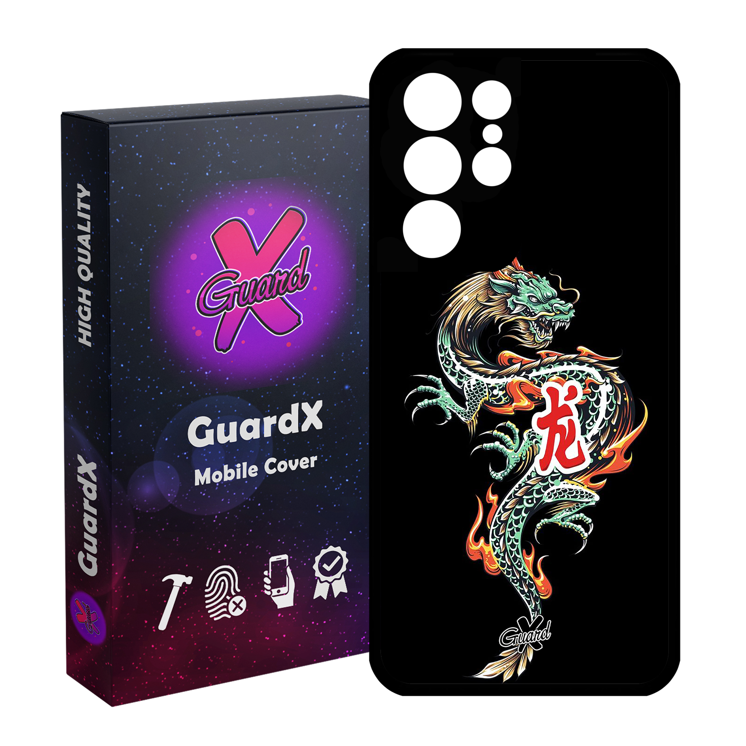 کاور گارد ایکس طرح Dragon مدل Glass10296 مناسب برای گوشی موبایل سامسونگ Galaxy S21 Ultra