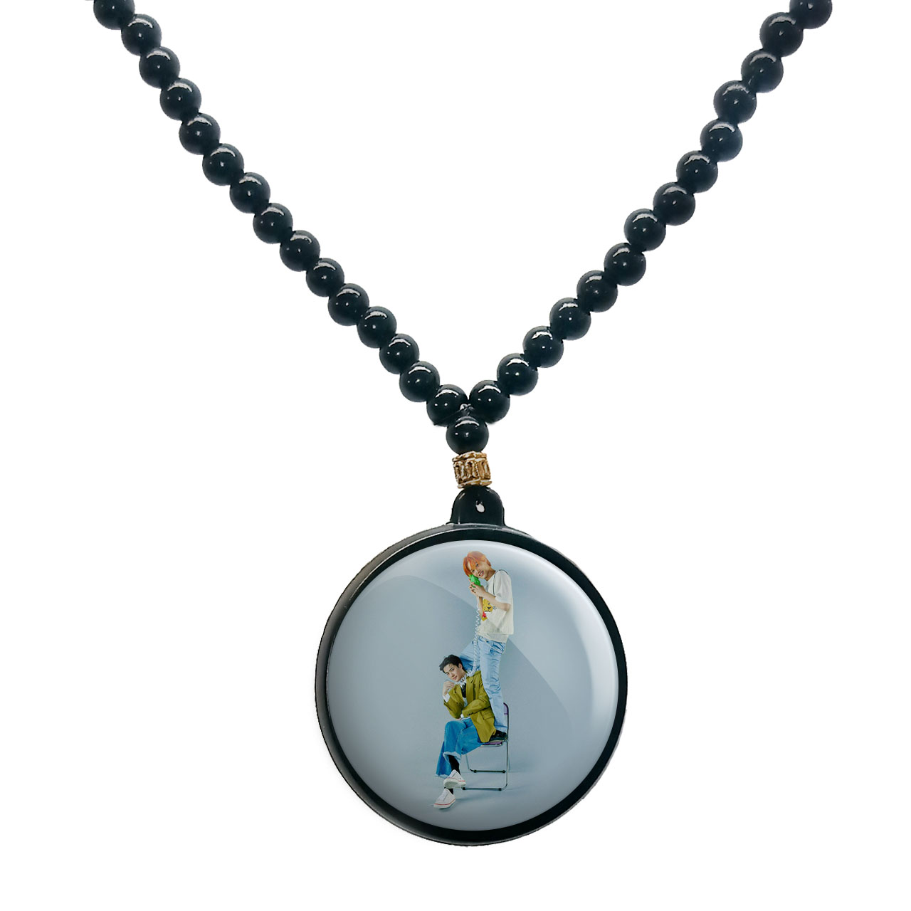 گردنبند پرمانه طرح exo کد pmd.14005 مدل دو طرفه