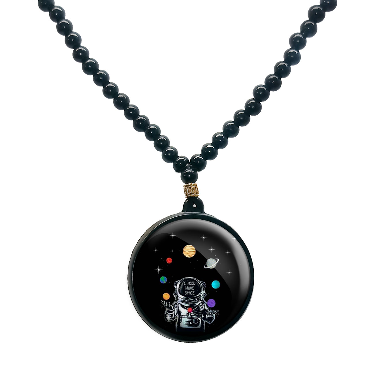 گردنبند پرمانه طرح فضانورد کد pmd.10305 مدل دو طرفه