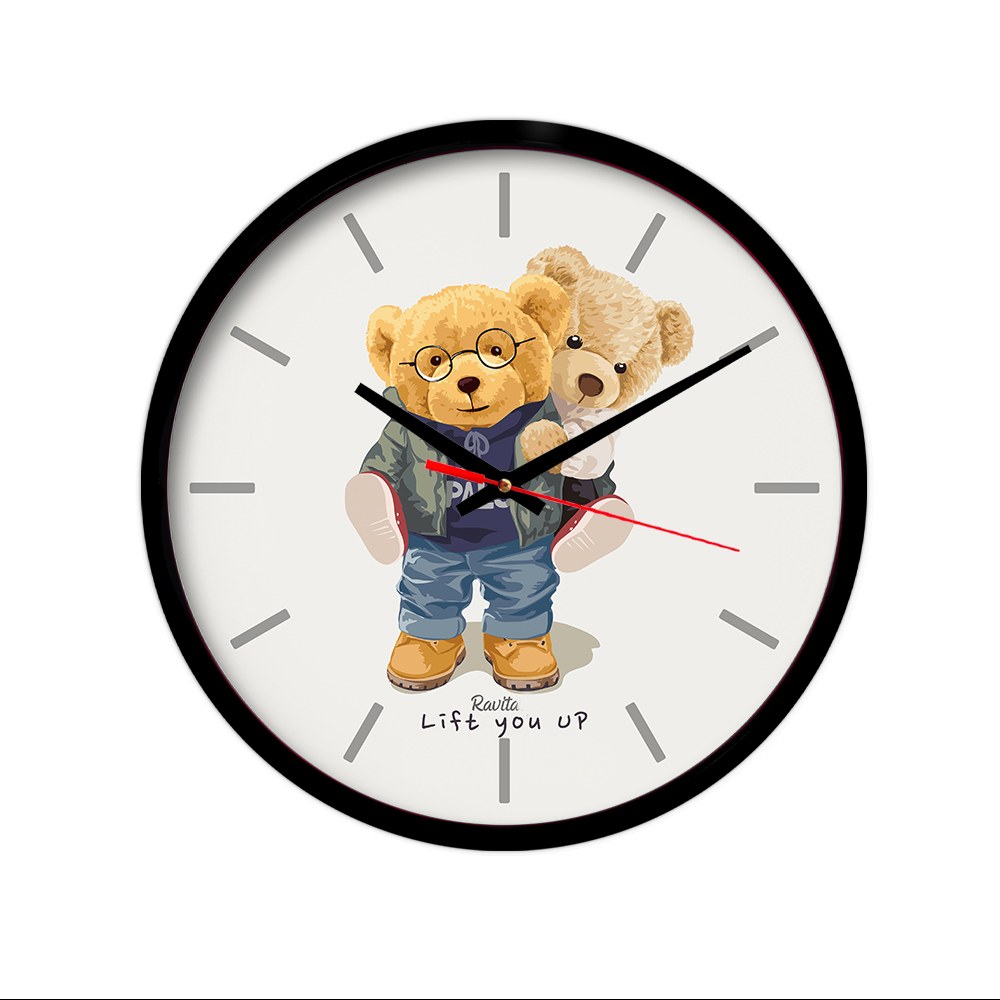 ساعت رومیزی راویتا مدل تدی کد 3442 در رنگ های مشکی و سفید