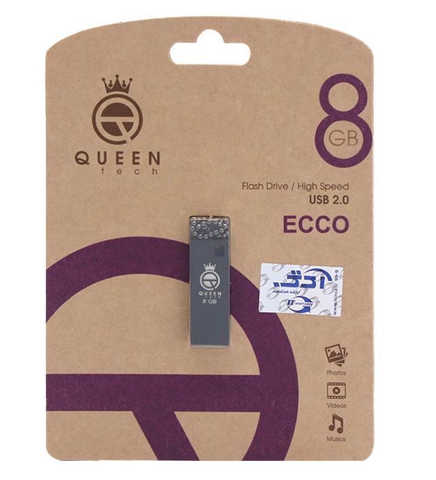 فلش مموری کوئین تک مدل ECCO USB 2.0 ظرفیت 8 گیگابایت