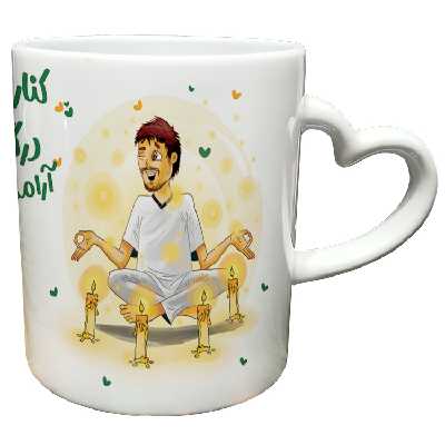 ماگ مدل دسته قلبی طرح عاشقانه کد 200