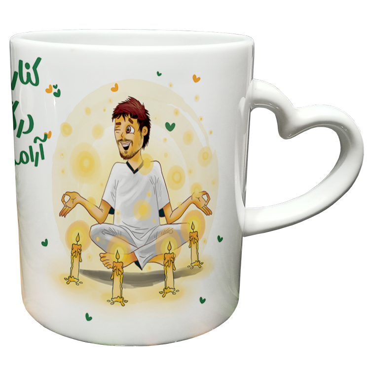 ماگ مدل دسته قلبی طرح عاشقانه کد 200