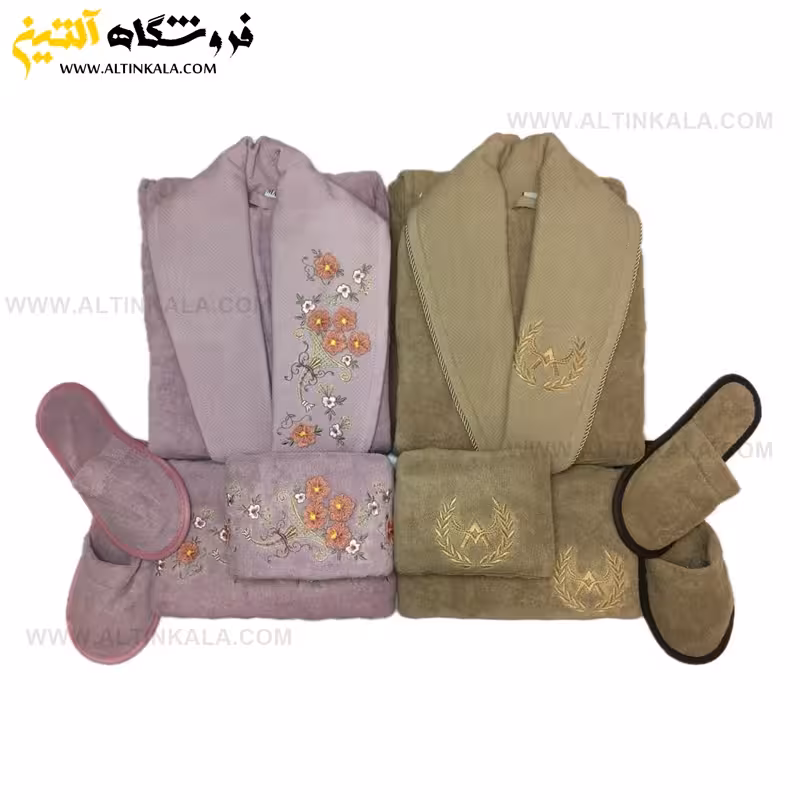 سرویس حوله عروس و داماد 10تکه گلدوزی سه بعدی برند MARIBOR