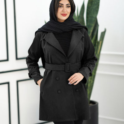 مانتو کتان ترنچ شیک