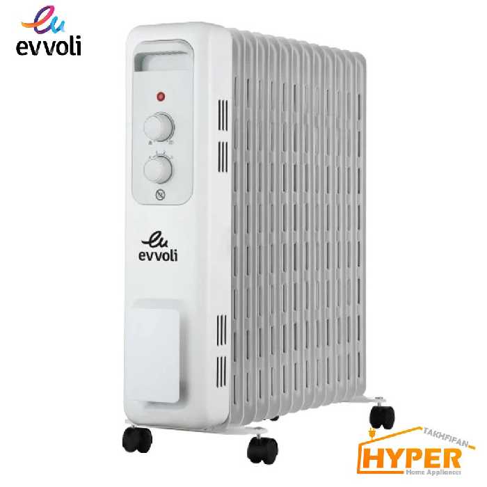 شوفاژ برقی 13 پره ایوولی EVOH-13MW بدون فن سفید