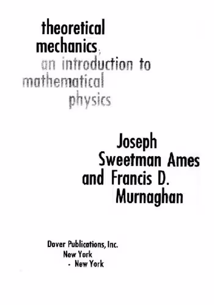خرید و دانلود نسخه کامل کتاب Theoretical mechanics: an introduction to mathematical physics