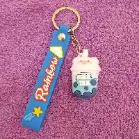 جاکلیدی مدل سیلیکونی طرح لیوان چای شیری و سر خوک کد DB20