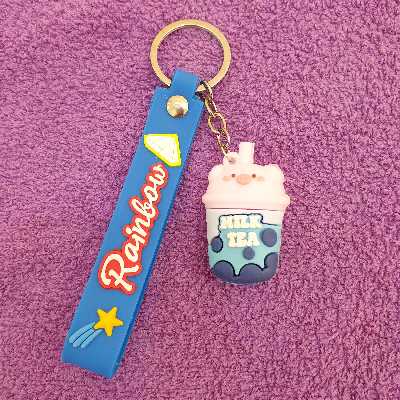 جاکلیدی مدل سیلیکونی طرح لیوان چای شیری و سر خوک کد DB20