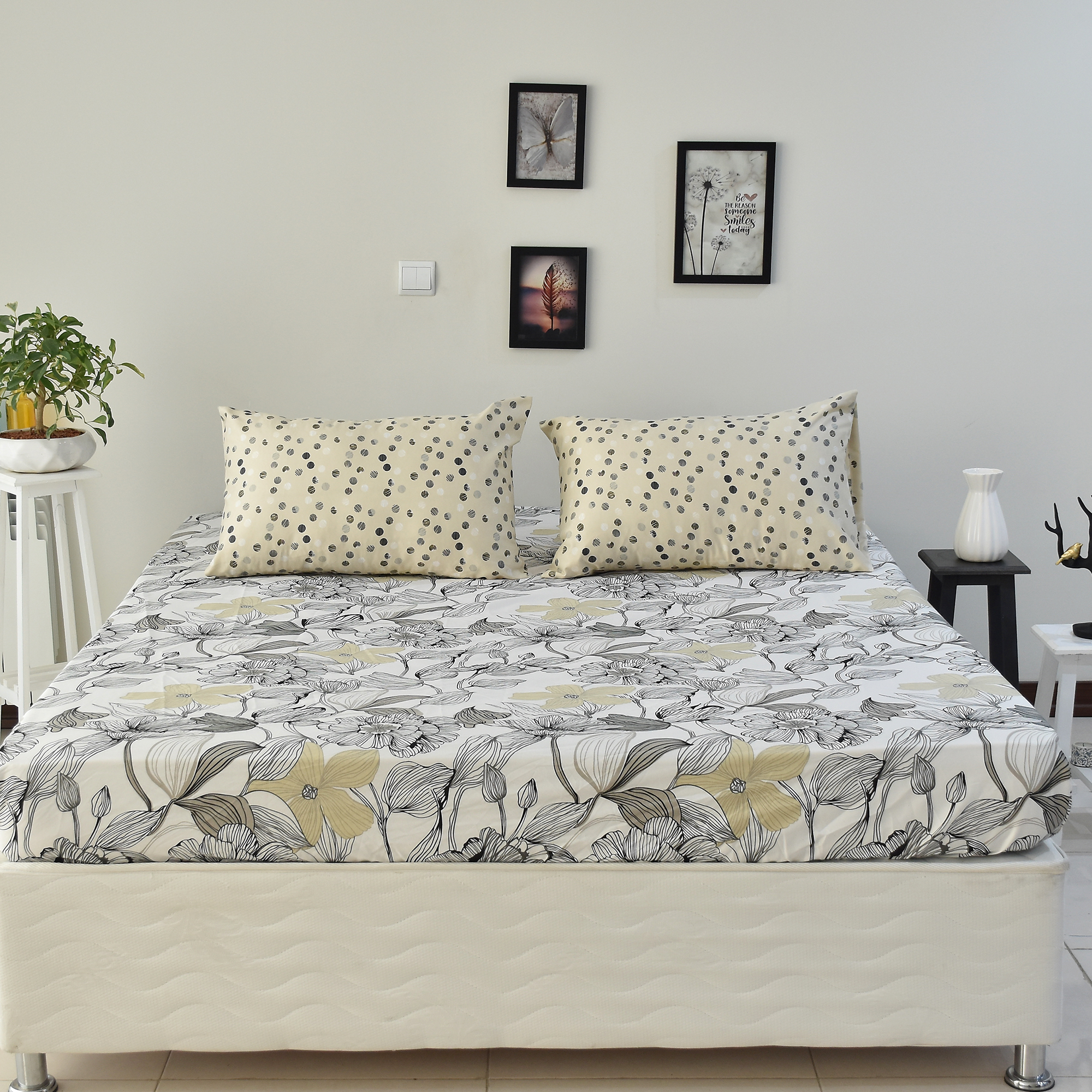 سرویس ملحفه بومرنگ مدل Nela-160 دونفره 3 تکه