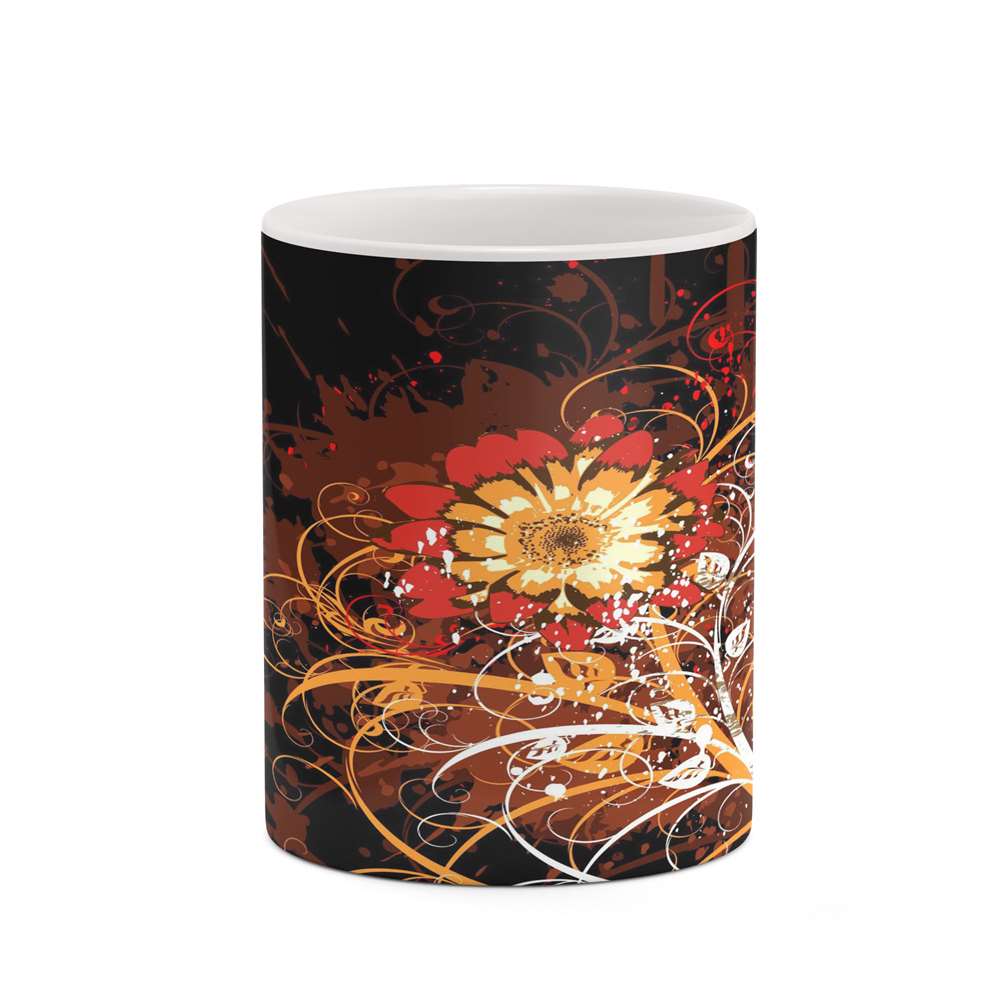 ماگ کاکتی طرح زمینه مشکی فانتزی مدل mgh19111