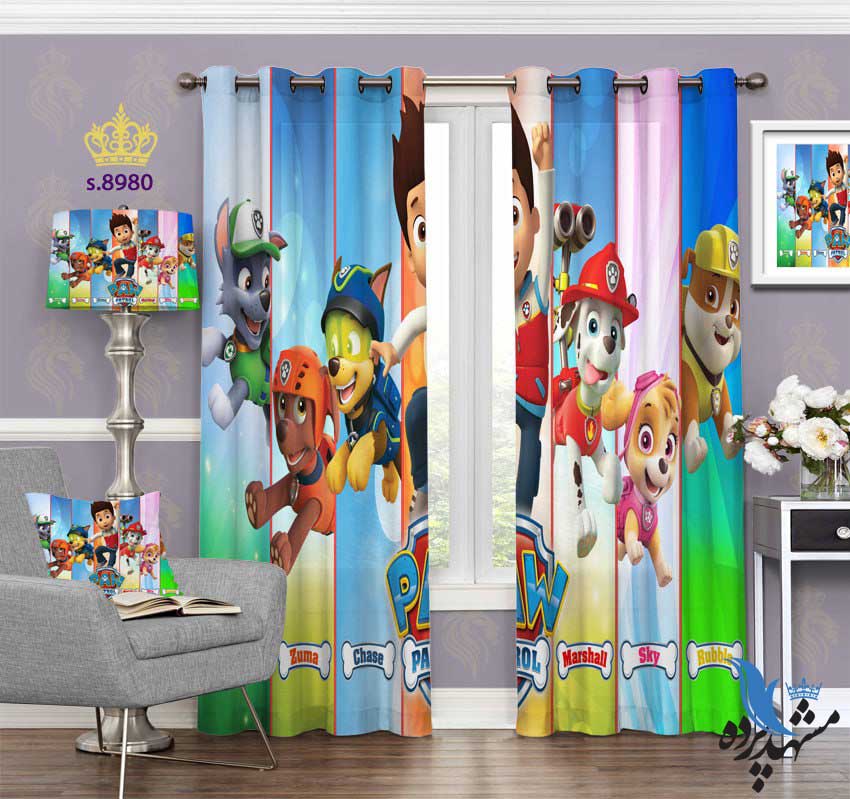 پرده پانچ کودک طرح کارتون سگ های نگهبان کد S8980