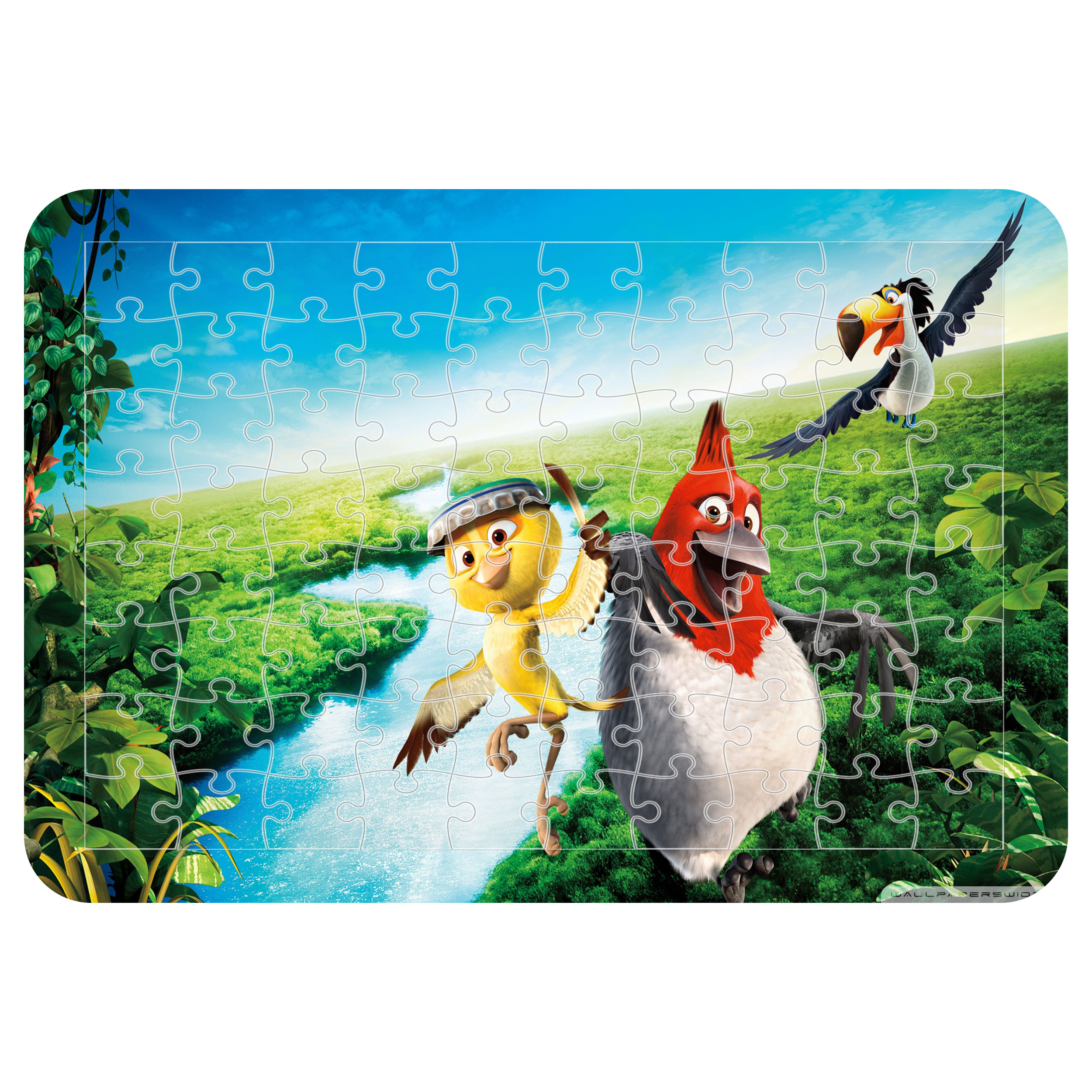پازل 54 تکه اطلس آبی طرح کارتون پرنده های خشمگین  مدل P1786