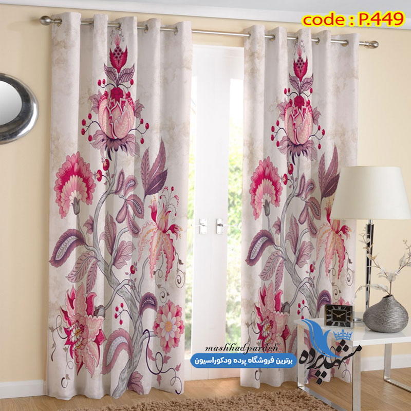 پرده پانچ طرح گلدار کد p-449