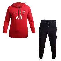 ست هودی کلاه دار آستین بلند قرمز پاریس