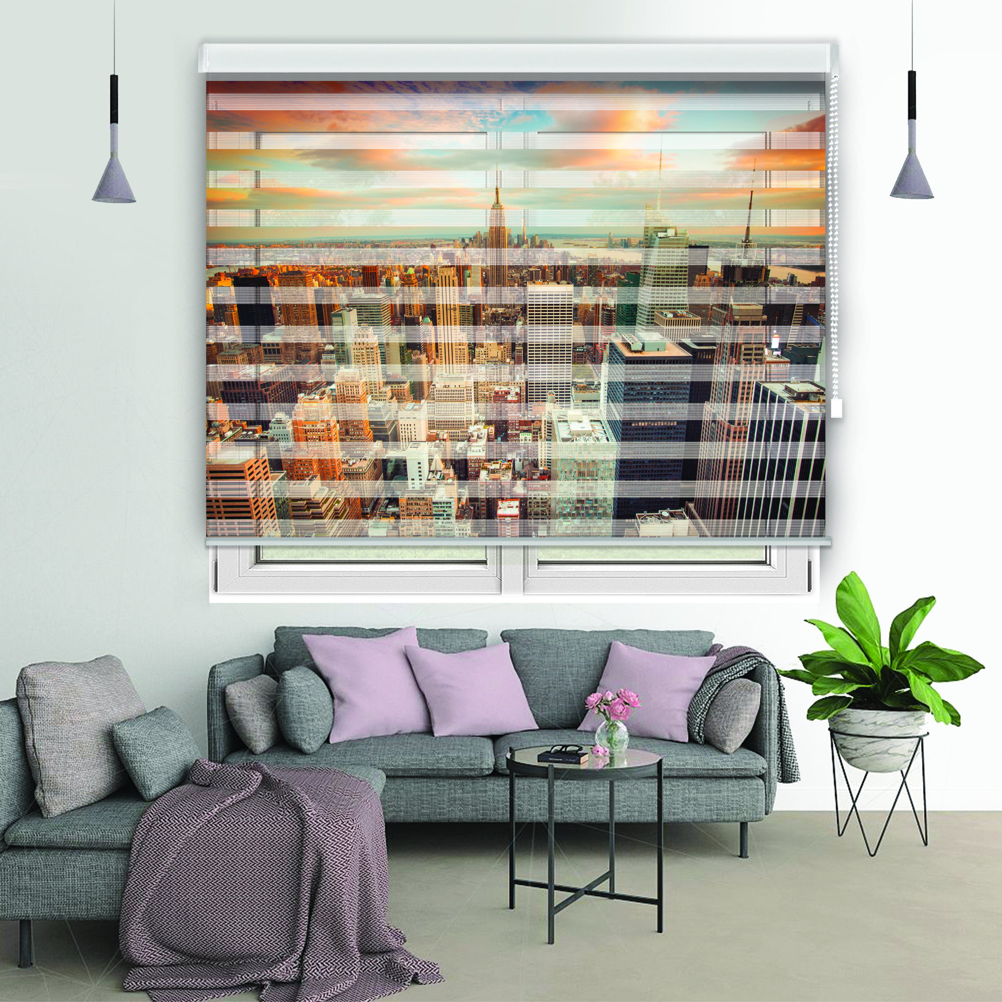 پرده زبرا مدل TD-44 سایز 180x180 سانتی متر