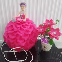 عروسک باربی صورتی چراغ دار