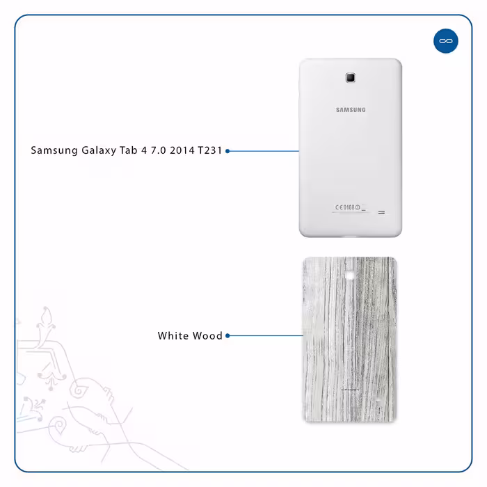 برچسب پوششی ماهوت مدل White Wood مناسب برای تبلت سامسونگ Galaxy Tab 4 7.0 2014 T231