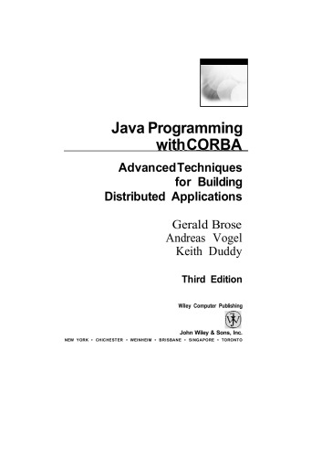 خرید و دانلود نسخه کامل کتاب JavaTM Programming with CORBATM: Advanced Techniques for Building Distributed Applications