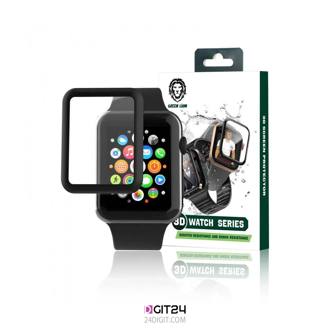 محافظ صفحه شیشه ای شفاف اپل واچ گرین مدل HD Glass سایز 45