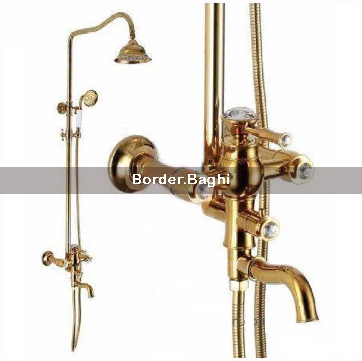شیر حمام سیتکو مدل نگین دار طلایی