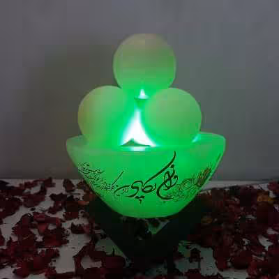 آباژور سنگ نمک مدل کاسه با گوی