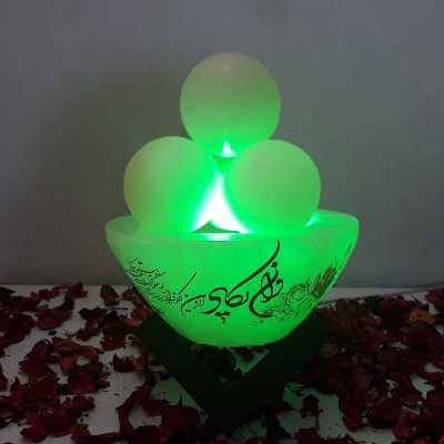 آباژور سنگ نمک مدل کاسه با گوی