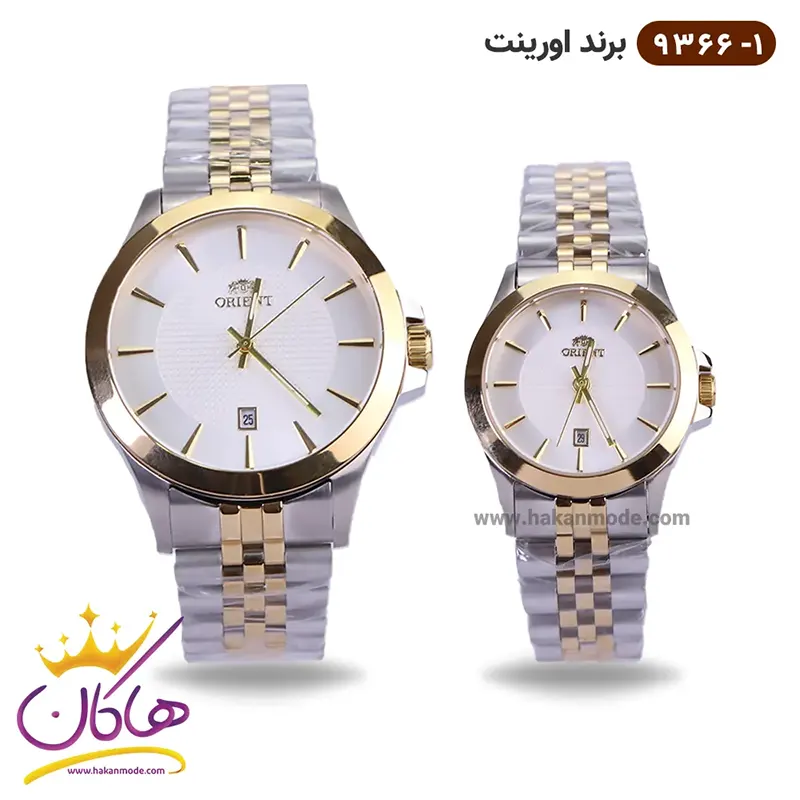 ساعت اورینت ست فلزی نقره ای طلایی کد 9366