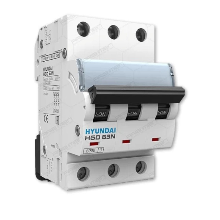 فیوز مینیاتوری هیوندای سه فاز C63 آمپر (کلید مینیاتوری) با ضمانت تعویض