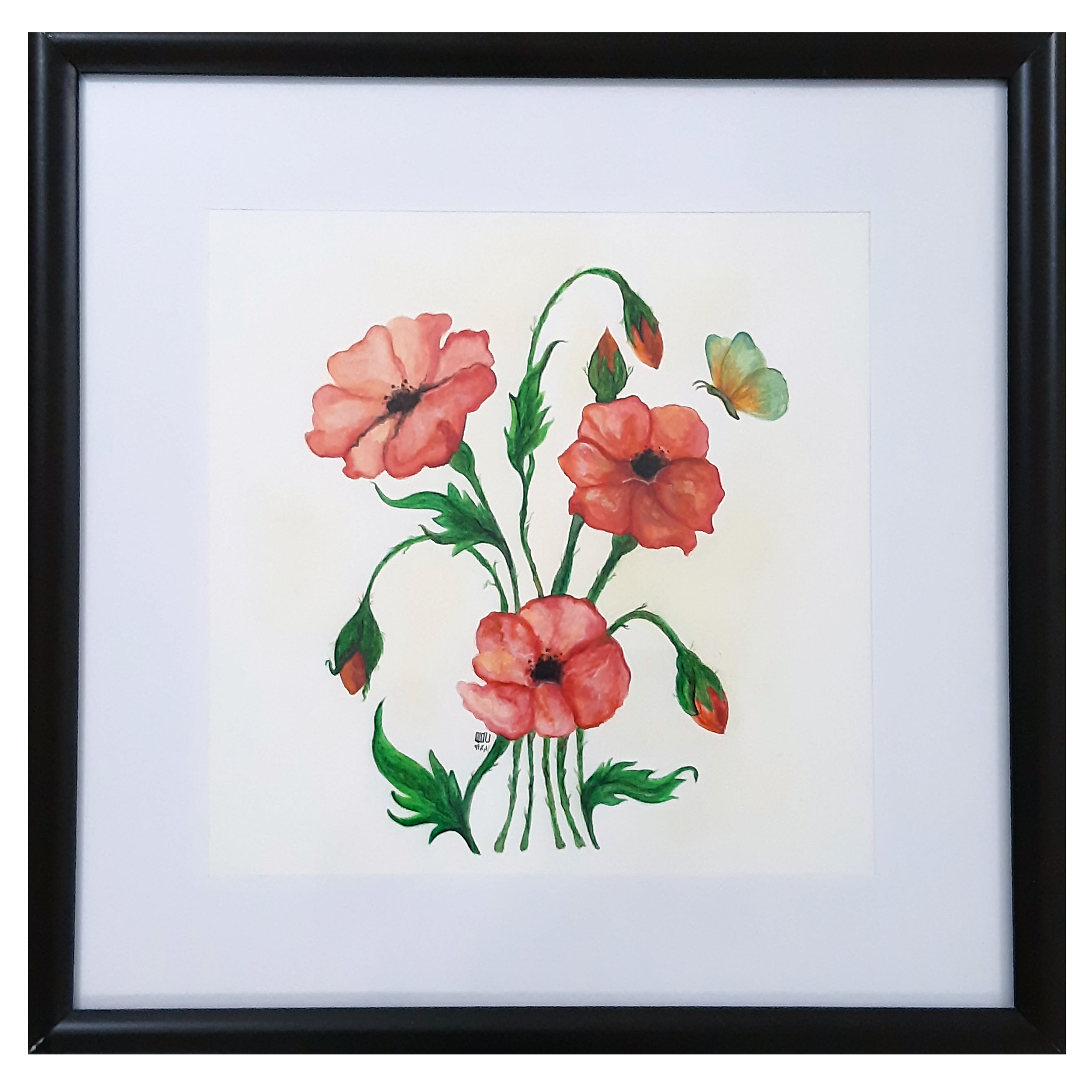 تابلو نقاشی آبرنگ طرح گل