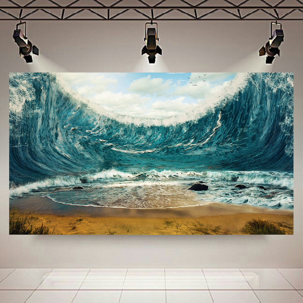 تابلو بوم طرح دریا مدل سونامی کد AR6470