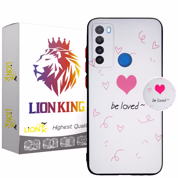 کاور لاین کینگ مدل be loved مناسب برای گوشی موبایل شیایومی Redmi Note 8 به همراه پایه نگهدارنده