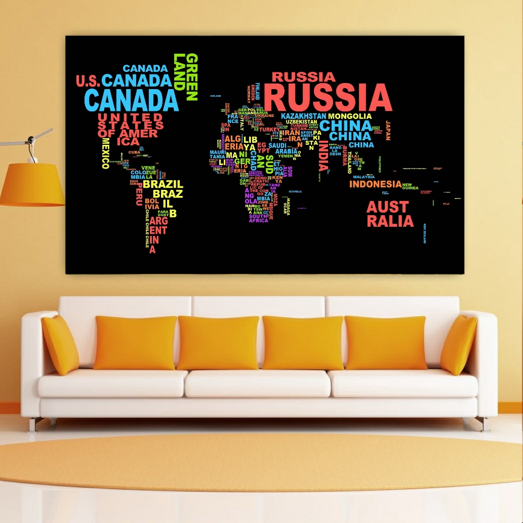 تابلو بوم طرح نقشه جهان مدل SDB1060