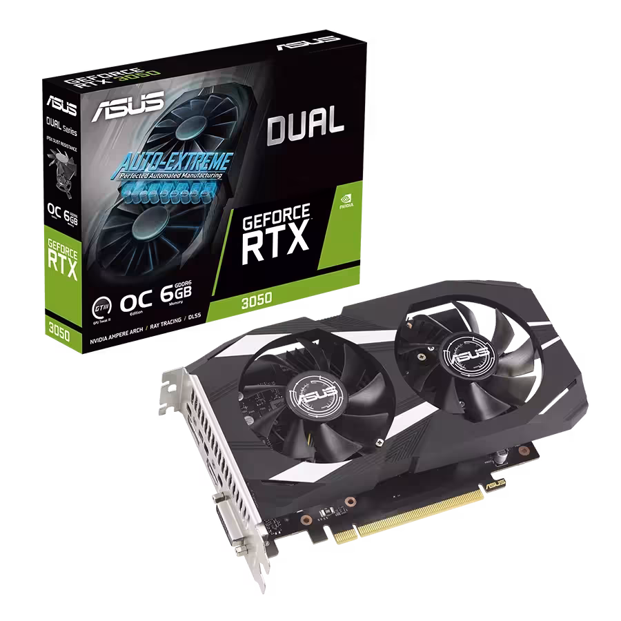 کارت گرافیک ایسوس DUAL RTX 3050 6GB OC | فروشگاه گیمینگ تکاف