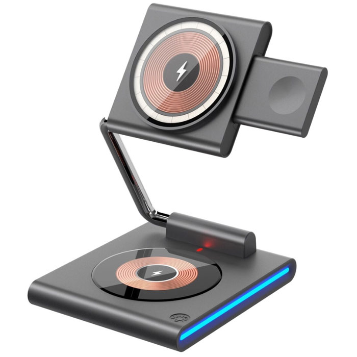 شارژر وایرلس رومیزی سه کاره  15 وات گوشی، اپل واچ و ایرپاد ویوو Wi-W023