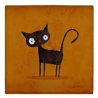 کاشی کارنیلا طرح نقاشی گربه مدل لوحی کدWKB257