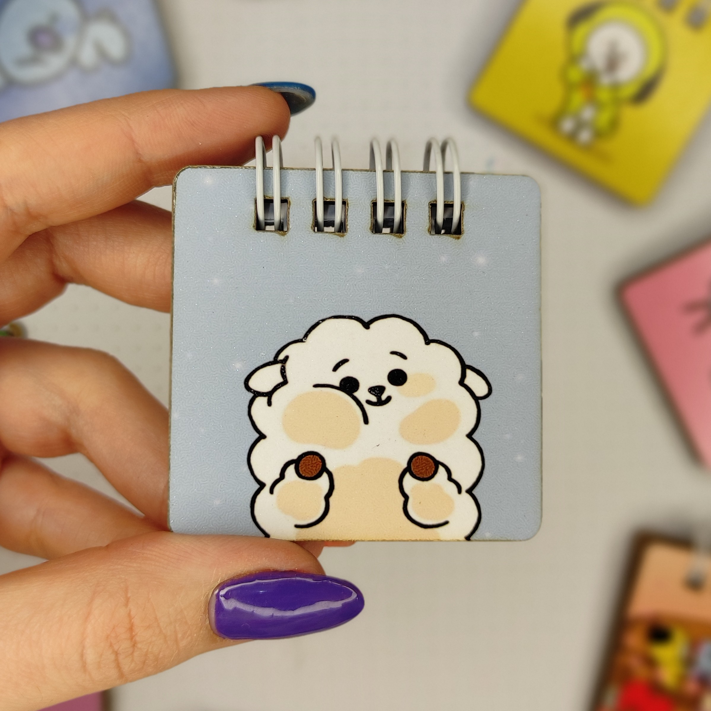 دفترچه یادداشت چوبی کوچک گوسفند 