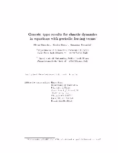 خرید و دانلود نسخه کامل کتاب Generic-type results for chaotic dynamics in equations with periodic forcing terms