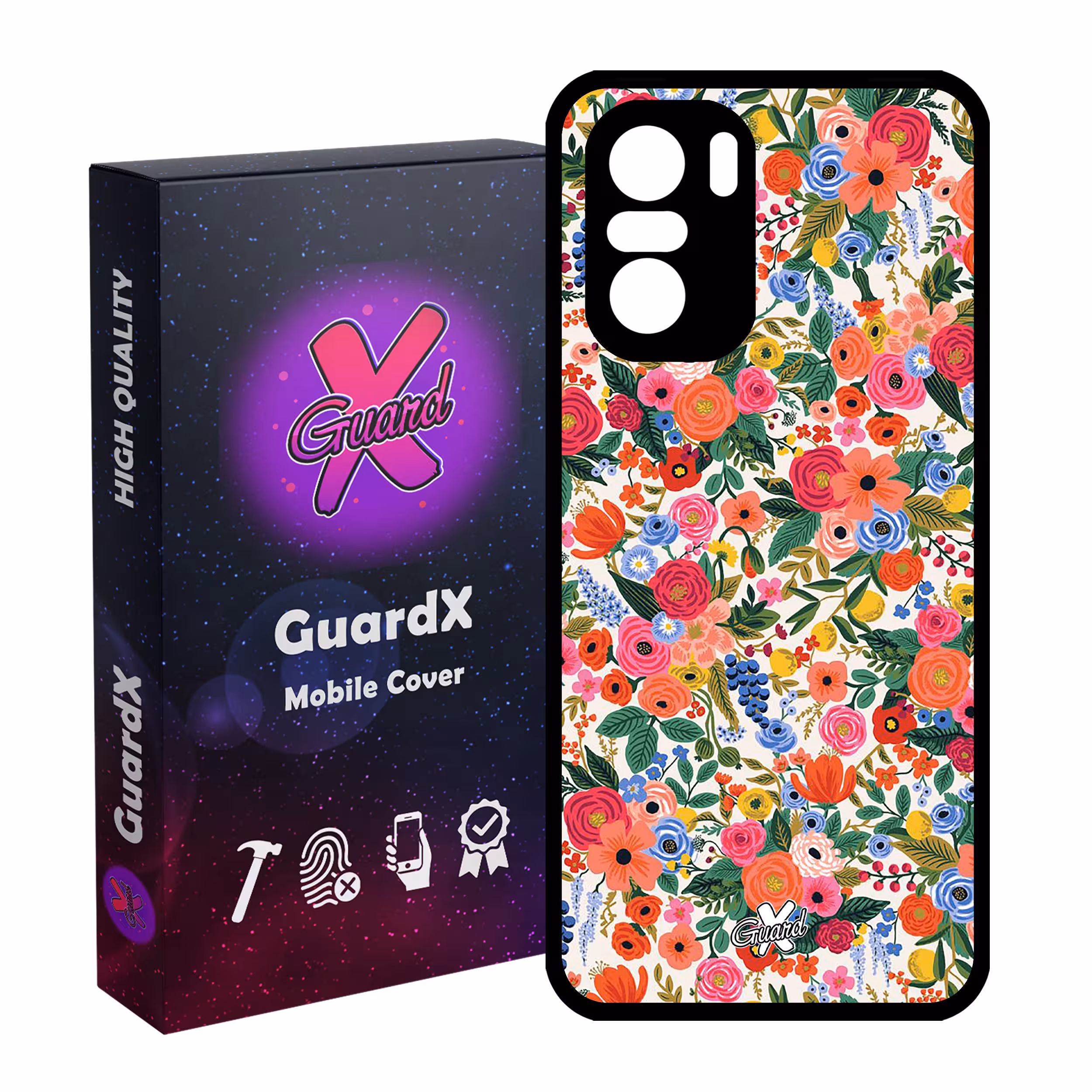 کاور گارد ایکس طرح گل مدل Glass10247 مناسب برای گوشی موبایل شیائومی Poco F3/MI 11X/MI 11X Pro/Redmi K40/K40 Pro